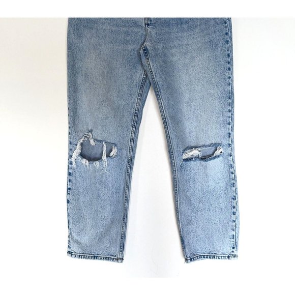 Abercrombie & Fitch The Dad Jean Womens 27 Short High Rise Button Fly Distressed - Picture 2 of 12